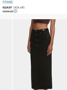 naked wardrobe Black High-Rise Denim Maxi Skirt